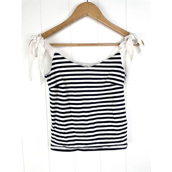 J. Crew Bow Tie Shoulder Striped Top XXS - Picture 1 of 12